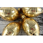 Christmas olives 32/438/8x4/4pcs - gold with snowflake - Image 2