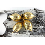Christmas olives 32/438/8x4/4pcs - gold with snowflake