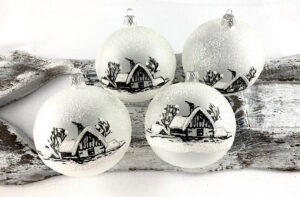 Christmas baubles 20/6472-4/10/4pcs - black&white