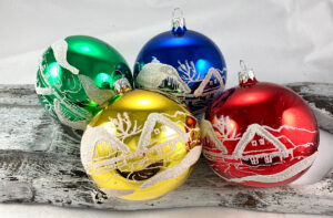 Christmas baubles 22/3762/10/4pcs - retro houses