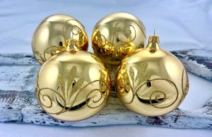 Vianočné gule 22/4016/10/4ks - zlaté lesklé