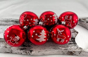 Christmas baubles 22/4561/7/6pcs - red/white