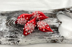 Vianočné olivy 32/685/8x4/4ks - červené + veľká vločka