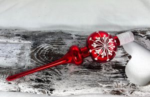 Vianočný špic 621/518/7/1ks - červený + veľká vločka