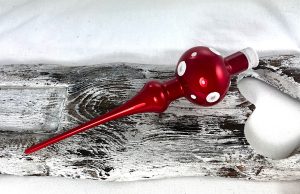 Vianočný špic 661/215/7/1 - červený + biele bodky