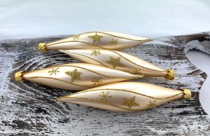 Vianočné rakety 74/801/14x3/4ks - champagne + vločky, hviezdičky