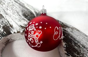 Personalized Snowman Glass red Bauble 24/8911/7/1pc – Custom Name Ornament - 554