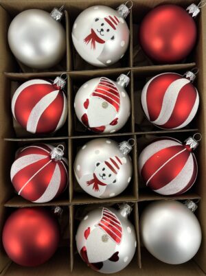 Vianočný set 80/1836/7/12ks - detský červeno-biely