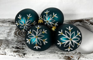 Vianočné gule 24/8780/8/4ks - tradičná, petrolejová