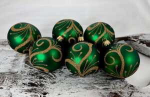 Vianočné gule 24/8802/7/6ks - tradičná, tuhozelené