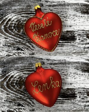 Large heart with name 443/1621/1pc - red