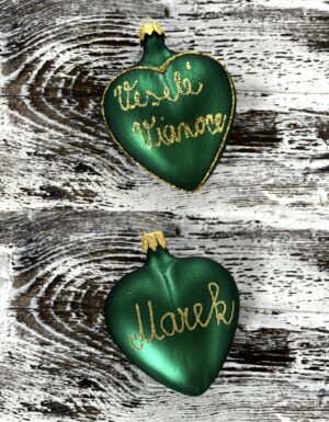 Large heart with name 443/1621/1pc - green