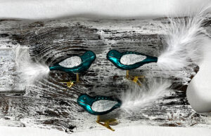 Vianočné vtáčiky 445/1627/3ks - tradičná, petrolejové