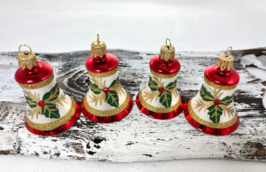 Vianočné zvončeky 54/783/5,5/4ks - tradičná, červený šatón