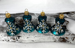 Vianočné zvončeky 54/785/5,5/4ks - tradičná, petrolejová