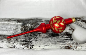 Vianočný špic 641/847/7/1ks - tradičná, červené + zlaté listy