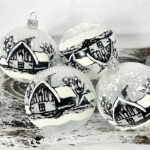 Christmas baubles 20/8472-5/8/4pcs - snowy cabin