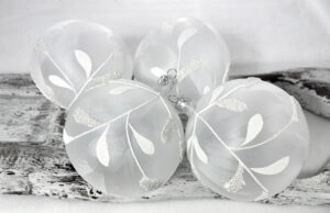 Vianočné gule 20/8548-5/10/4ks - 105, halúzka s guličkami