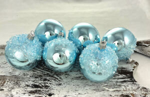Vianočné gule 22/4657/7/6ks - ľadovo modré