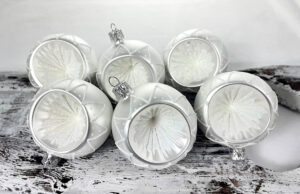 Vianočné gule 291/230/7/6ks - biele reflektory