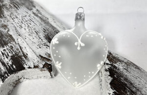 Biele srdiečko 403/924-4/1ks - biele, lemované