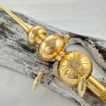 Christmas tree topper with hooks and olives 922/2365/7/2ball. - gold
