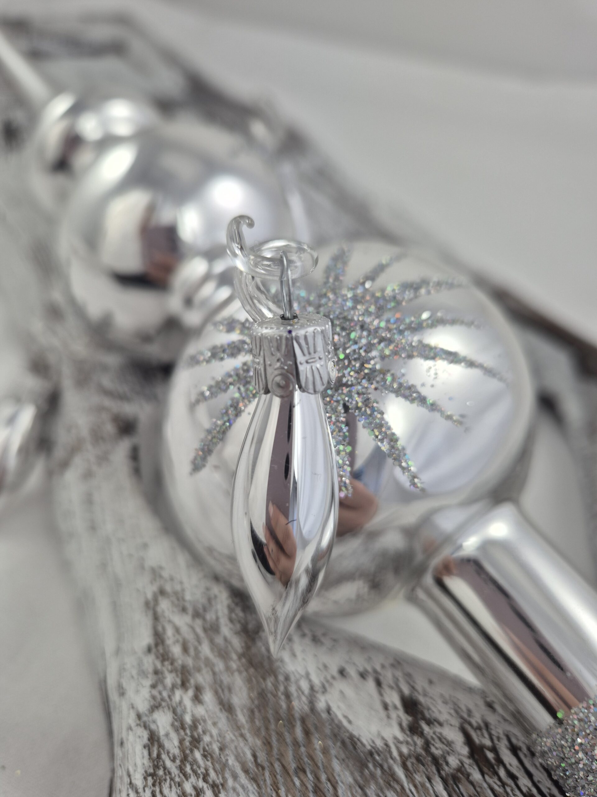 Christmas topper 912/2364/1pc - silver with small olives 2 Christmas topper 912/2364/1pc - silver with small olives - Image 2