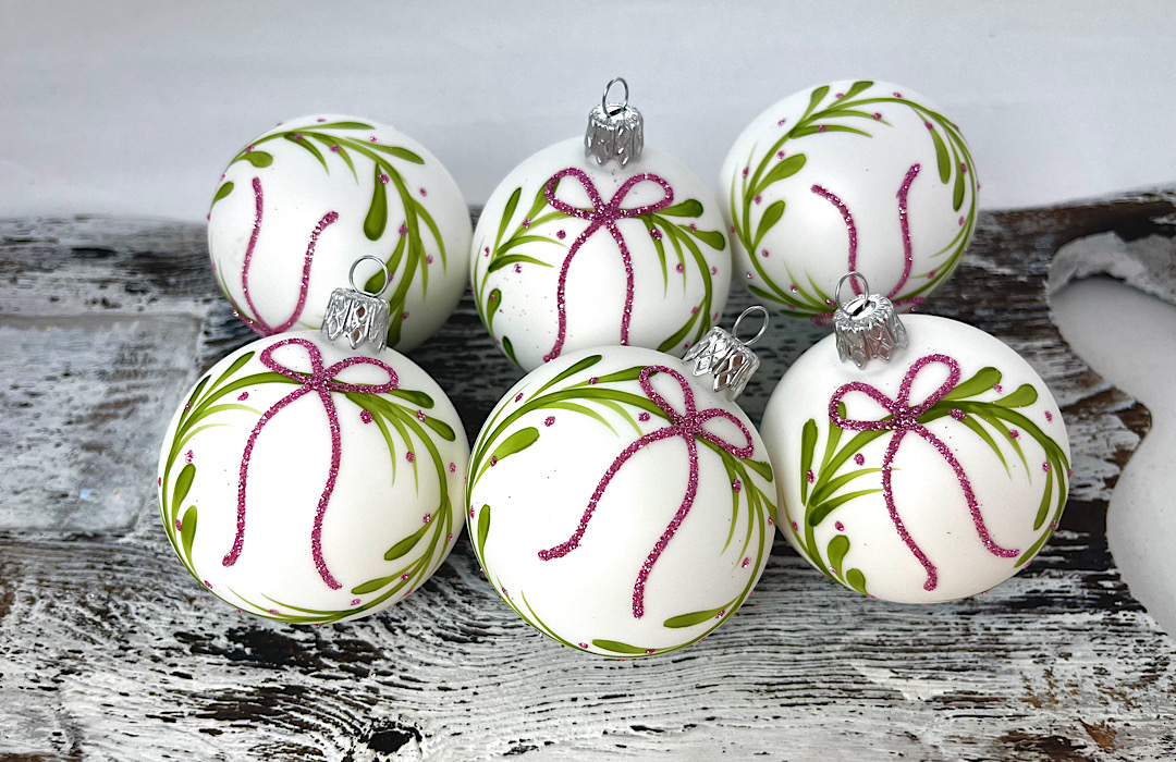 Christmas baubles 24/8960/6/6pcs - green,pink 1 Christmas baubles 24/8960/6/6pcs - green,pink